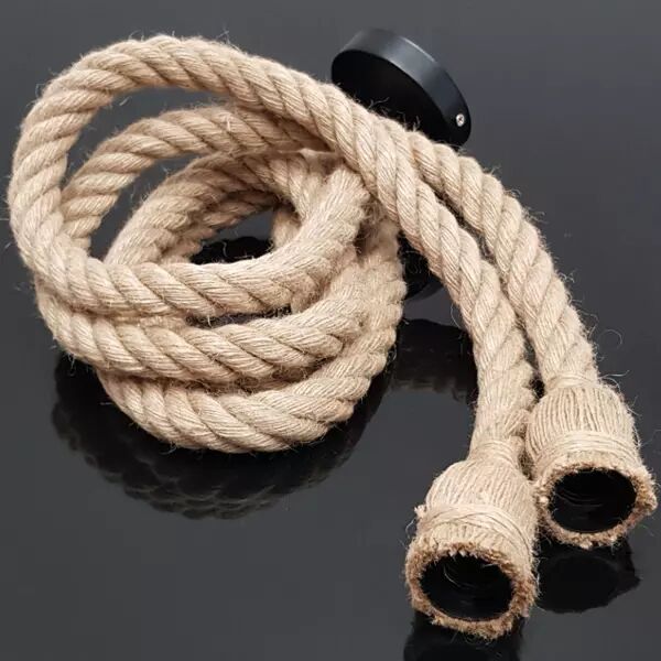 Lampa zwieszana 2x E27 sznur KNOT 150cm beżowy