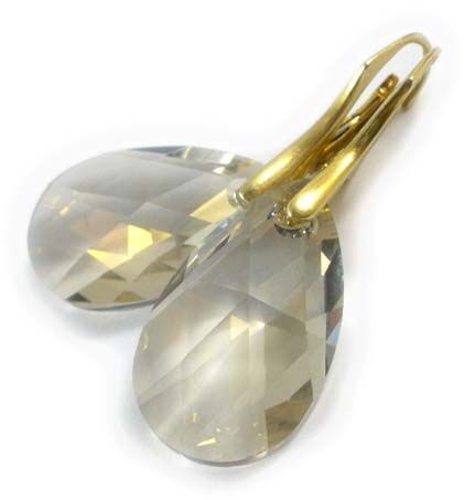 Kryształy Piękne pozłacane kolczyki Silver Shade