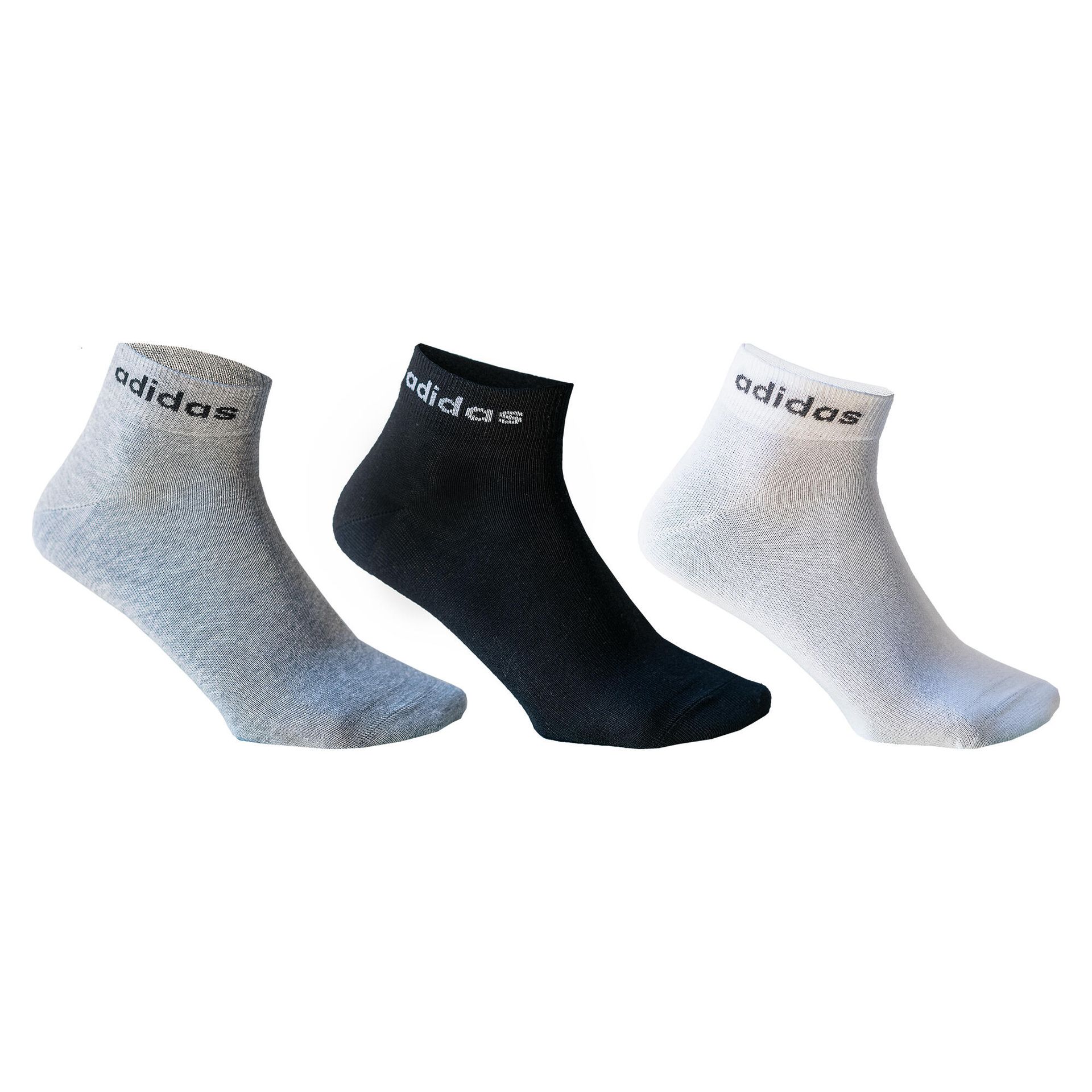 adidas, Calze Basse Think Linear Set Di 3, Pończochy, Wrzosek Średnio/Biały/Czarny, S, Wielbiciel Unisex Szary