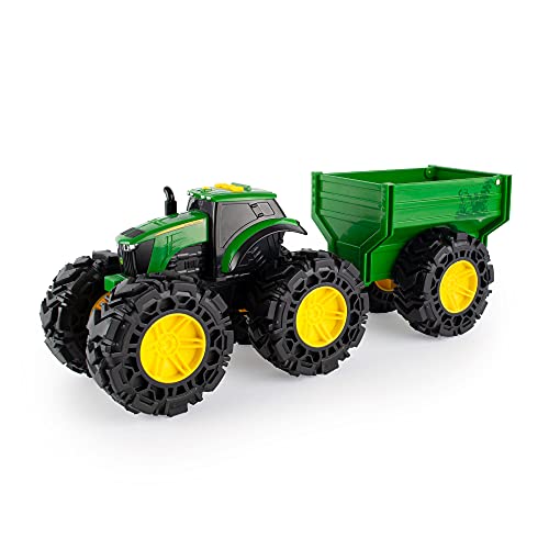 Tomy John Deere traktor Monster Treads z przyczepą