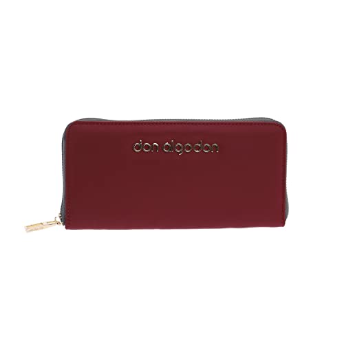 DON ALGODON - Portfel damski z przegródkami na karty dla kobiet - portfel i portfel damski Silvia, burgundowy, czerwony burgund, 20x2x10 cm, portfel damski i portfel