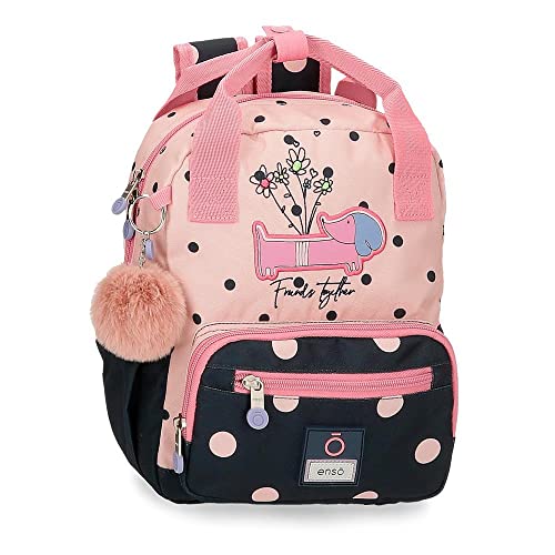Enso Friends Together elastyczny plecak, różowy, 23 x 28 x 10 cm, poliester 6,44 l, różowy, plecak z możliwością dostosowania, różowy, Regulowany plecak