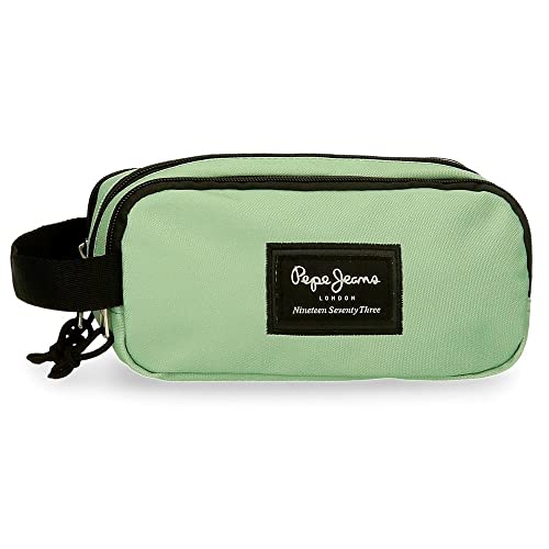 Pepe Jeans Aris piórnik, potrójny, zielony, Potrójne etui