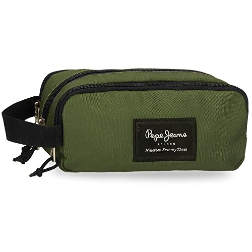 Pepe Jeans Aris piórnik, potrójny, zielony, Potrójne etui
