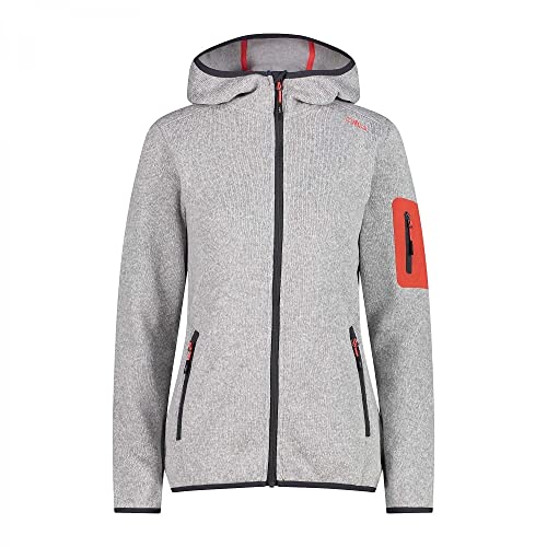 CMP Damska kurtka polarowa Knit Tech Mélange z kapturem Woman FIX