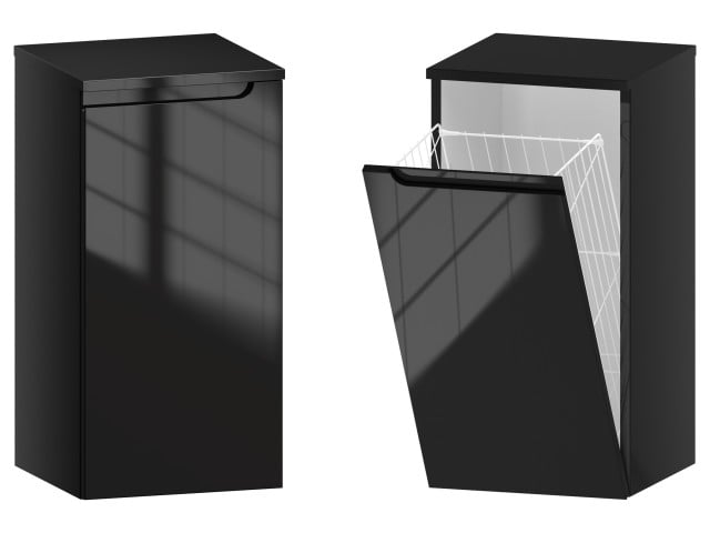 Słupek Łazienkowy ETH 35 cm K Lewy - Czarny Wysoki Połysk