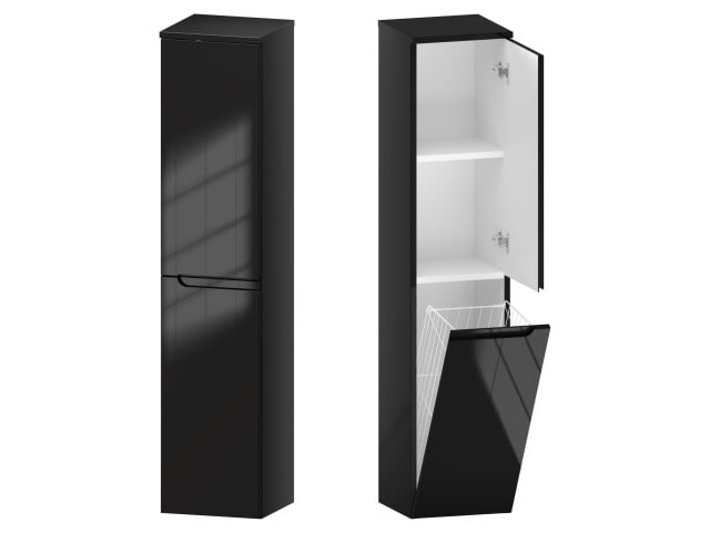 Słupek Łazienkowy ETH 30 cm DK Prawy - Czarny Wysoki Połysk