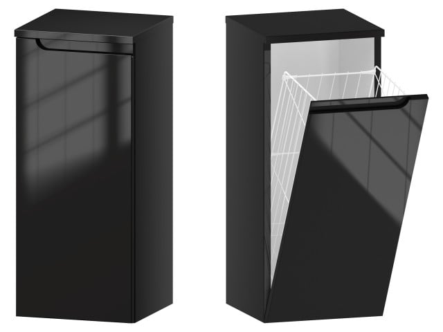 Słupek Łazienkowy ETH 30 cm K Prawy - Czarny Wysoki Połysk