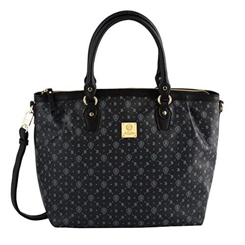 Michael Beheim Damska torba na zakupy z zamkiem błyskawicznym, mała, S, czarna, Printed Black, l