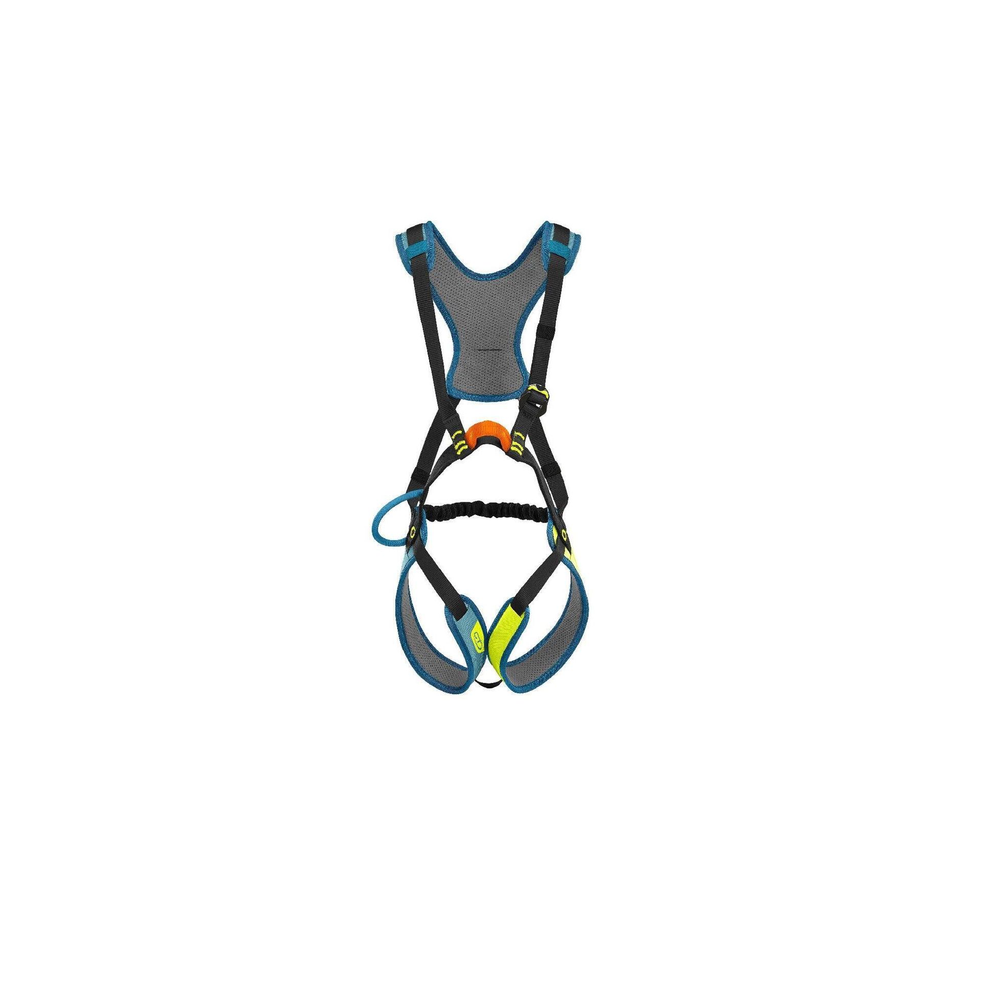 Climbing Technology Flik Harness 95-135cm Kids, niebieski/zielony 95-135cm 2021 Uprzęże pełne 7H175AFCTSTD