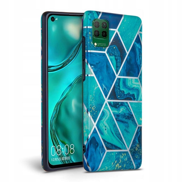 Tech-Protect Etui Huawei P40 Lite Marble niebieski/blue