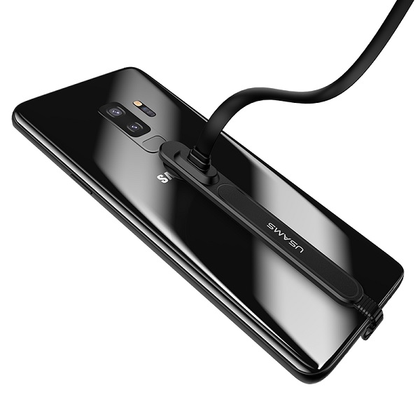 USAMS Kabel Gaming U9 USB-C 1,5m płaski czarny/black SJ236TC01 (US-SJ236)