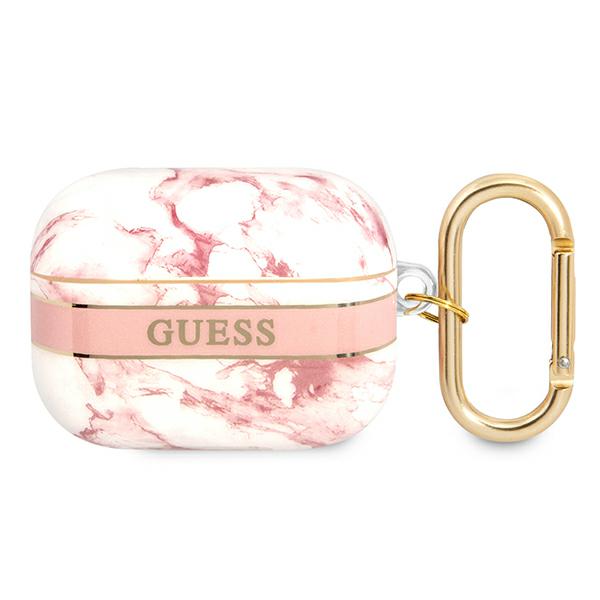 Etui Guess do AirPods Pro cover różowy/pink Marble Strap Collection