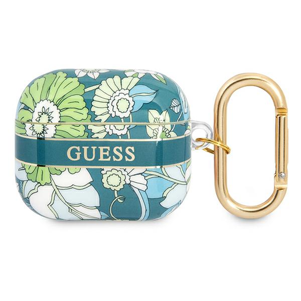 Etui Guess do AirPods 3 cover zielony/green Flower Strap Collection