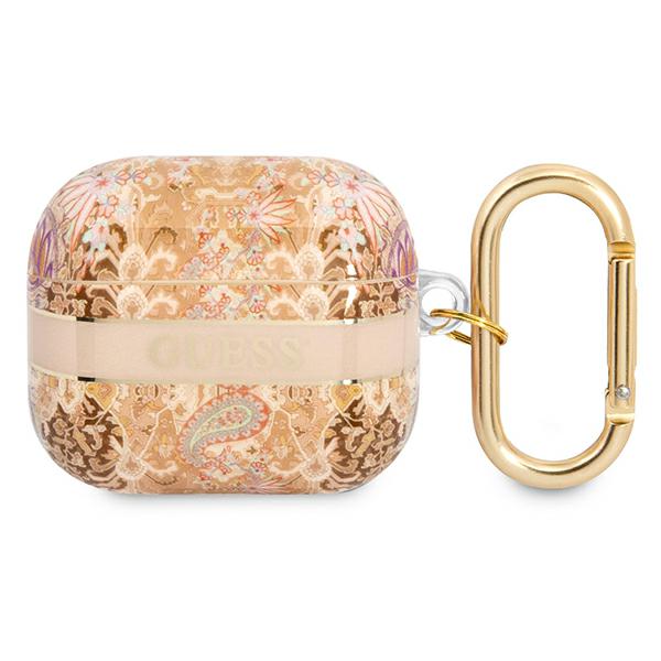 Etui Guess do AirPods 3 cover złoty/gold Paisley Strap Collection