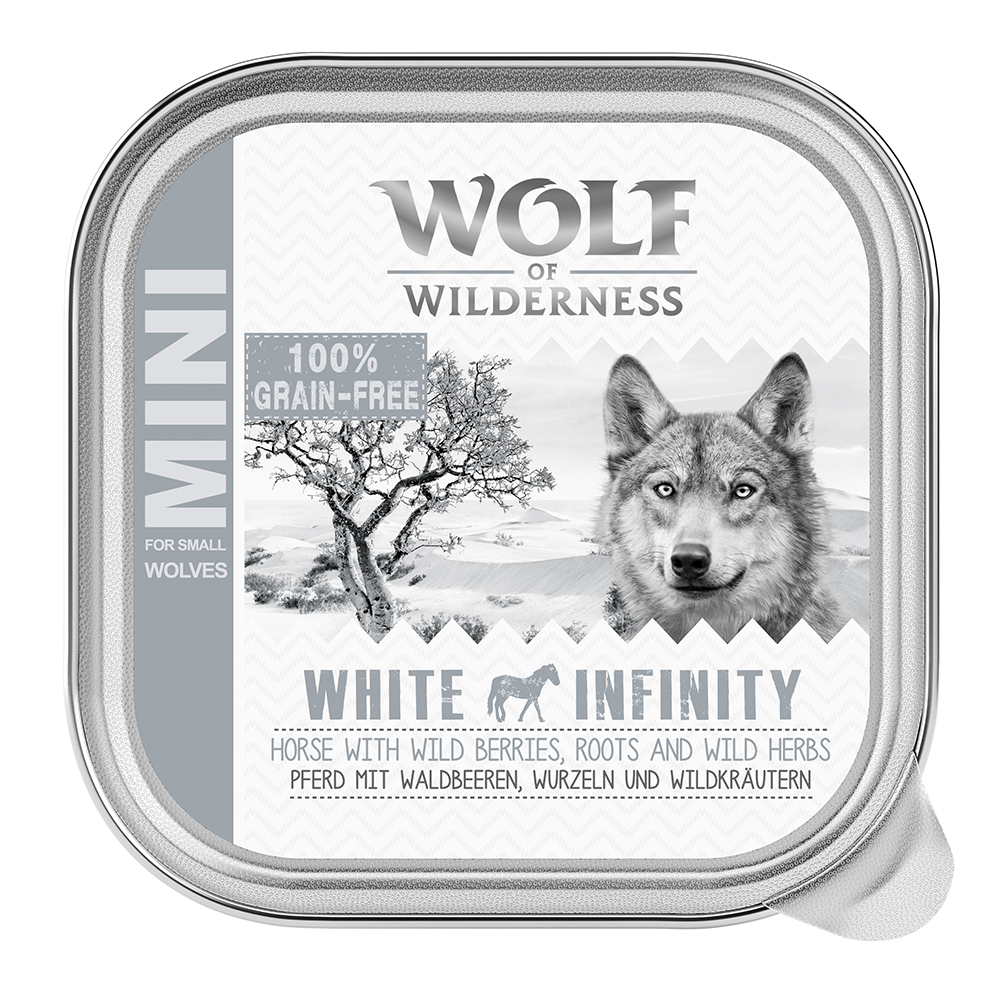 Wolf of Wilderness Adult, tacki 6 x 150 g  - White Infinity, konina