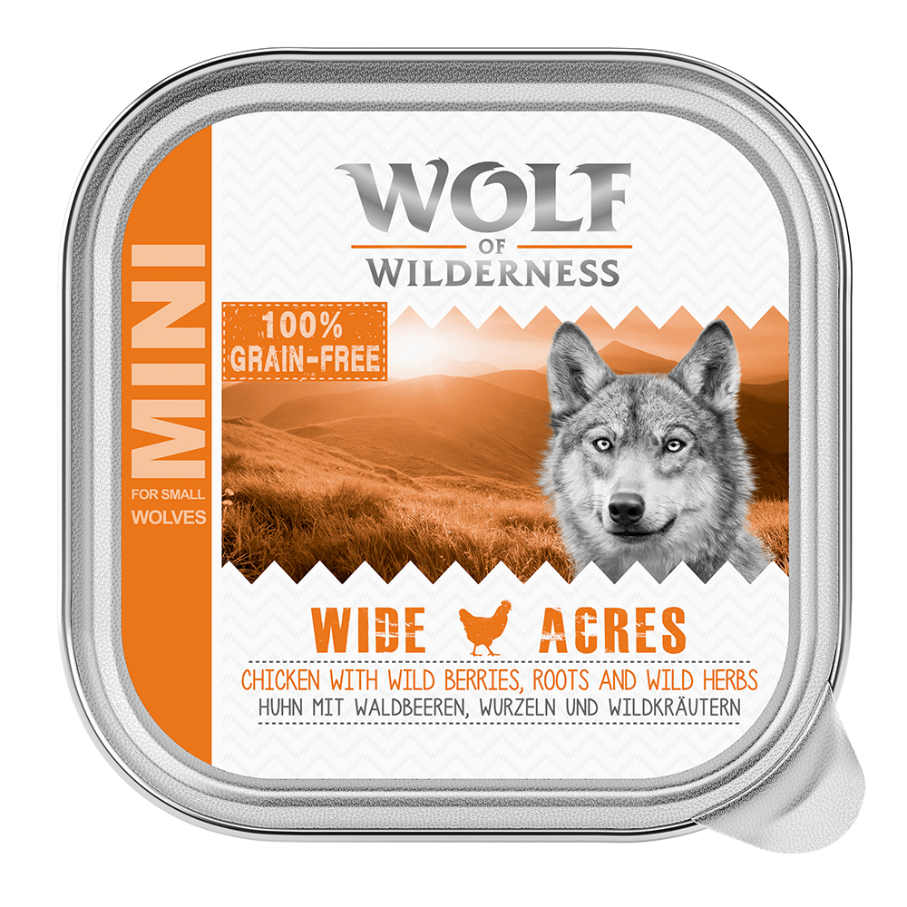 Wolf of Wilderness Adult, tacki 6 x 150 g  - Wide Acres, kurczak