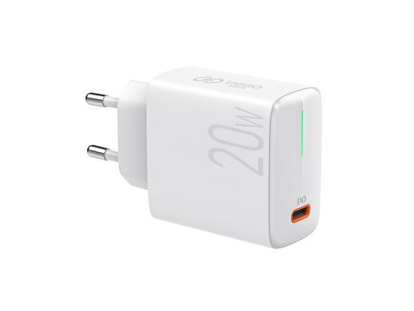 VIGGO DESIGN Sieciowa PREMIUM 1xUSB-C 20W biała