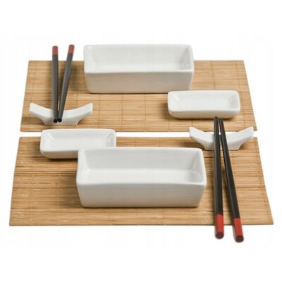 EH Excellent Houseware Zestaw do serwowania sushi dla 2 osób z bambusową matą 210000660