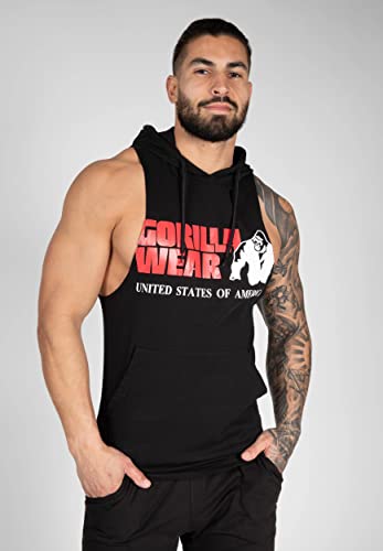 Gorilla Wear Rogers Hooded Tank Top – oddychająca – lekka, wygodna koszulka bez rękawów z logo do uprawiania sportu, biegania, na co dzień, trening, z bawełny, atrakcyjny krój