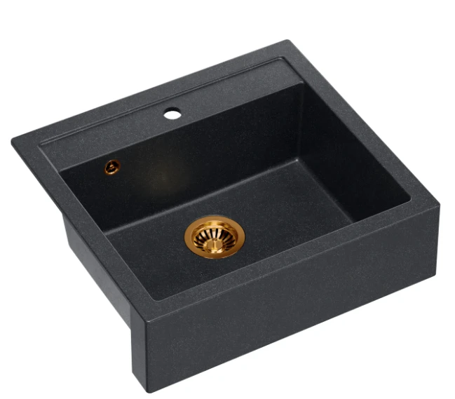 QUADRON Zlewozmywak BILL 110 black diamond/elementy miedziane HCQB6054U8_PVDC1