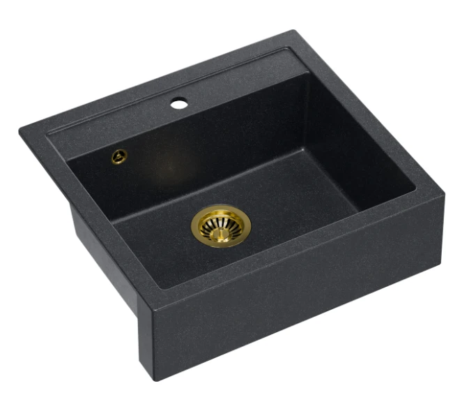 QUADRON Zlewozmywak BILL 110 black diamond/elementy złote HCQB6054U8_PVDG1