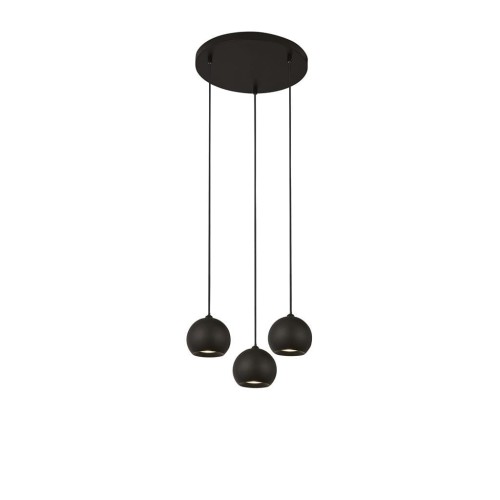 Eindhoven lampa wisząca 3-punktowa czarna 1014-3BK