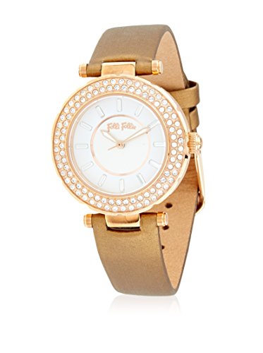 Folli Follie Zegarek z mechanizmem zegarowym Miyota Woman Beat-Beautime 34 mm, brązowy, Pasek