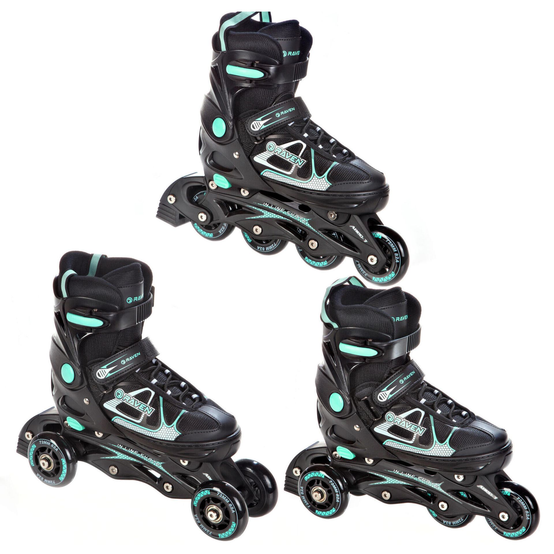 Rolko-Wrotki 3w1 Raven Spirit Black/Mint 37-40