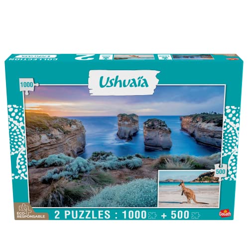 Goliath - Puzzle Adulte - Kolekcja Ushuaya - 2 puzzle : Island Archway (Australia - 1000 sztuk) i kangur (Australia - 500 sztuk)