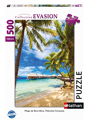 Nathan- Puzzle 500 części-plażowa Bora, Polinezja Francuska dla dorosłych, 4005556872473
