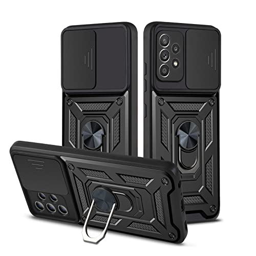 Ochrona obiektywu, odporne na wstrząsy, etui na telefon do Samsung Galaxy S21 PLUS 5G czarny przesuwany aparat magnetyczny pierścień na palec obudowa do S22 Plus Note 20 Ultra S21 FE etui