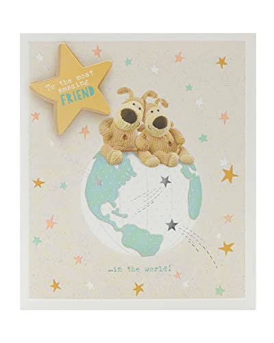 Boofle Kartka urodzinowa - urocza kartka Boofle dla przyjaciela - urocza kartka urodzinowa dla niej - dla najbardziej niesamowitego przyjaciela - 'Boofle's Sat on Top of World