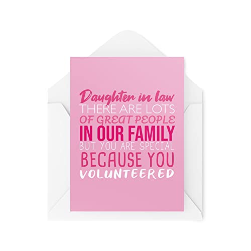 Zabawne karty dla córki i teściowej | 'You're Special You Volunteered Card | 'For Her Birthday Congratulations Syn ślub ślub ślub banter | CBH654