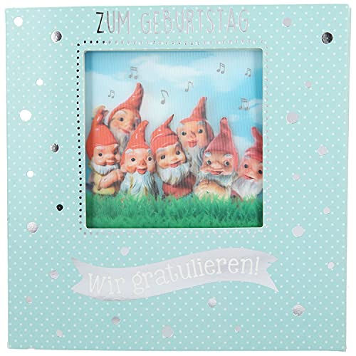 Depesche 11130-016 składana kartka 3D z muzyką i światłem, kartka z życzeniami na urodziny, ok. 15,5 x 15,5 cm, kartka urodzinowa z pasującą kopertą, zadrukowana wewnątrz i na zewnątrz