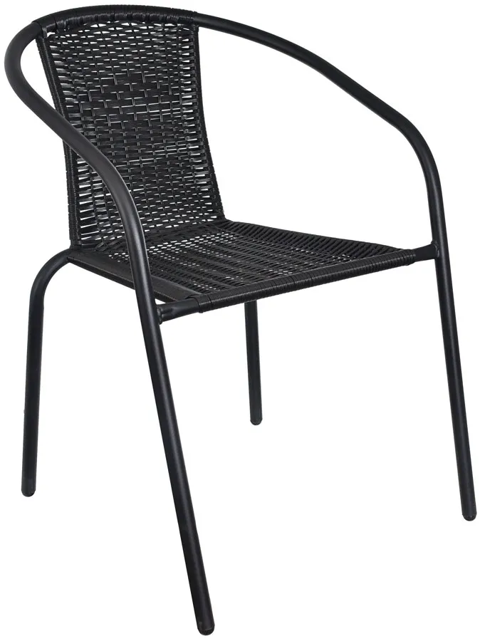 Czarny fotel ogrodowy typu bistro - Kenny