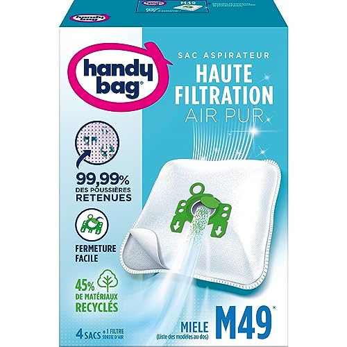 Melitta Handy Bag - M49, zestaw 3 x 4 worków do odkurzaczy Miele, Daewoo i Welstar, szczelne zamknięcie, filtr antyalergiczny, filtr silnikowy