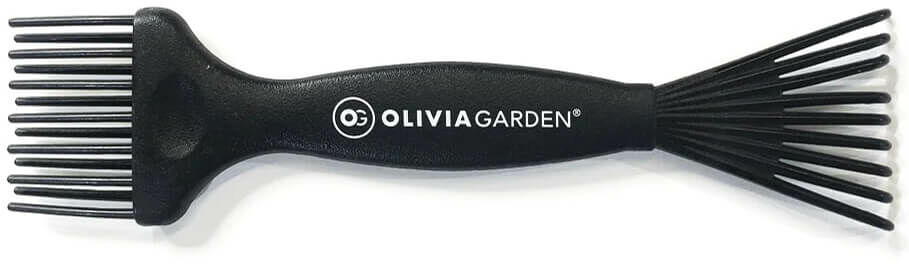 Olivia Garden Mini Przyrząd do czyszczenia szczotek z wytrzymałego materiału czarny