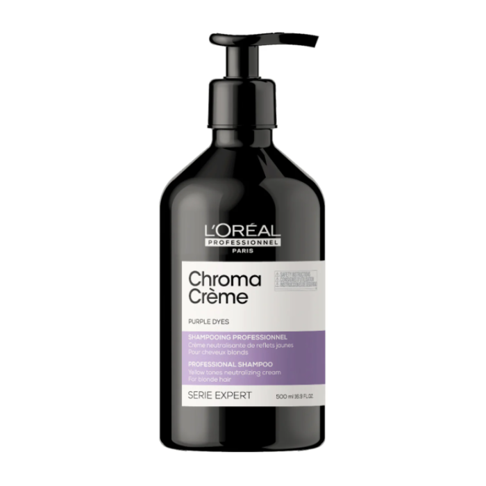 Szampon do włosów bardzo jasnych blond i platynowych neutralizujący żółte refleksy 500ml L'Oréal Chroma Crème Purple