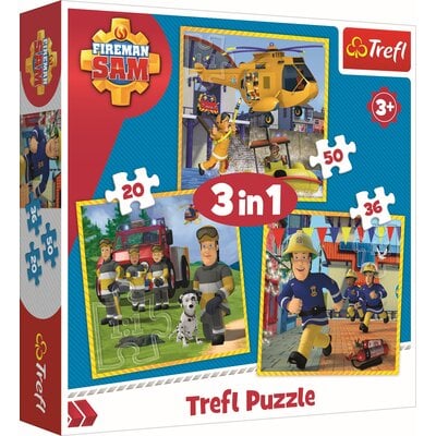 Trefl Puzzle 3w1 Strażak Sam w akcji 34844