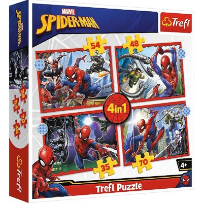 Trefl Puzzle 4w1 Bohaterski Spider Man 5_791281