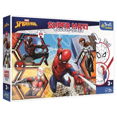 Puzzle 24 Super Maxi dla dzieci - Spiderman wyrusza do akcji wiek 3+
