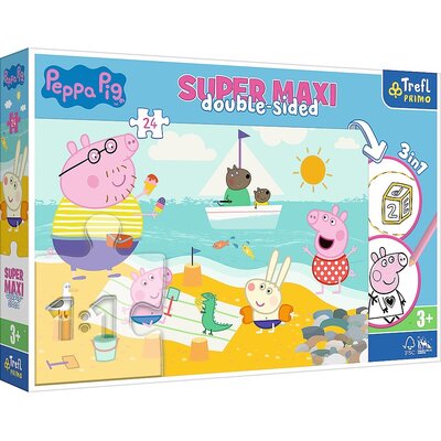 Puzzle dla dzieci Super Maxi Double Sided - Radosny dzień Peppy wiek 3+