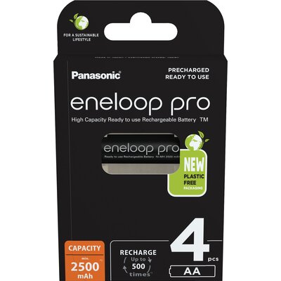 Panasonic Akumulator Eneloop Pro R6 AA 2500mAh 4 sztuki BK-3HCDE-4BE