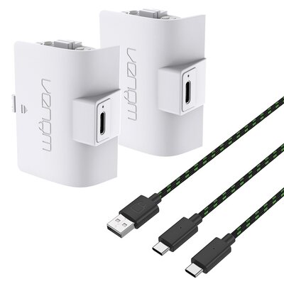 Venom VS2874 2 sztuki do pada Xbox Series X/S, Xbox One 2szt + kabel USB 3m (biały)