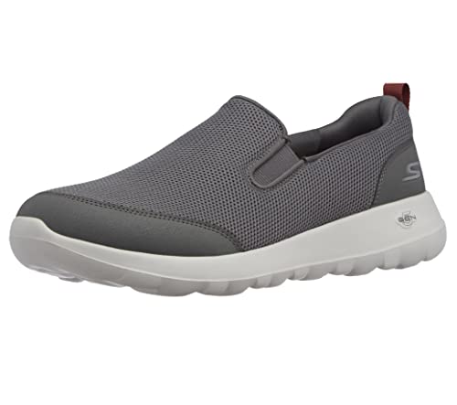 Skechers Męskie trampki Go Walk Max Clinched, Szary tekstylny, bordowe wykończenie, 42.5 EU