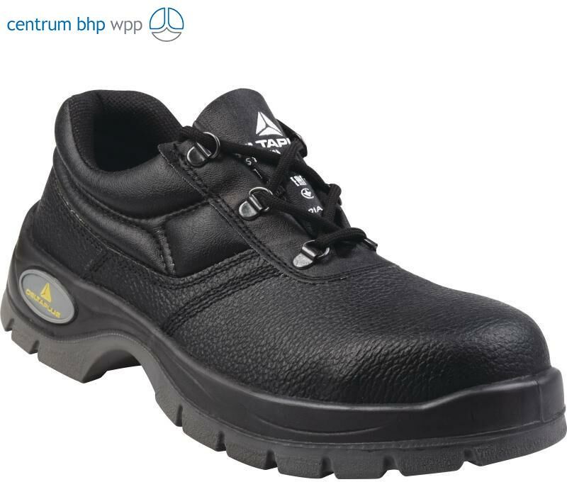 DELTAPLUS JET2 S1 SRC PÓŁBUTY ZE SKÓRZANEGO KRUPONU BARWIONEGO, PODESZWA Z DWUWARSTWOWEGO PU (CZARNY)