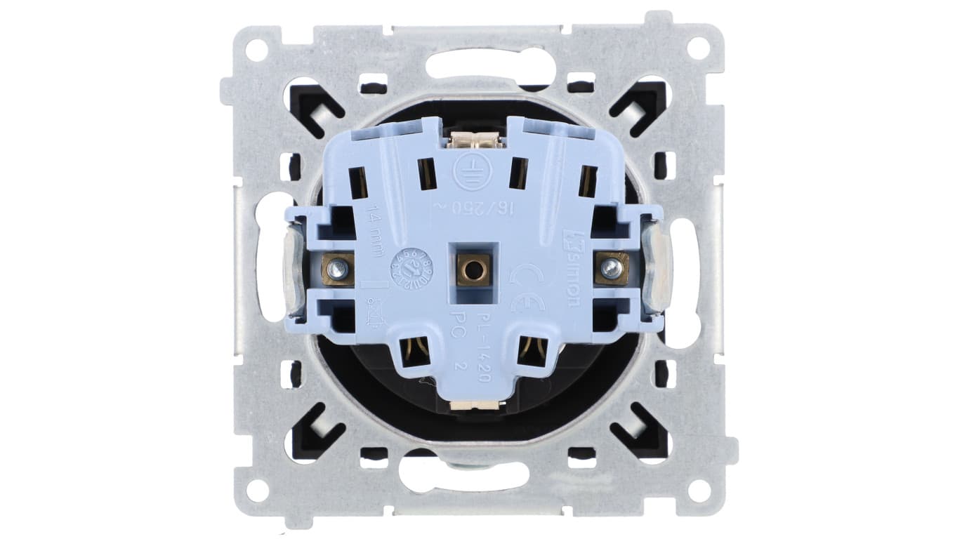 Kontakt Simon Simon 54 Gniazdo Schuko z przesłonami (moduł) 16A 250V szybkozłącza czarny mat DGSz1CZ.01/49 DGSz1CZ.01/49