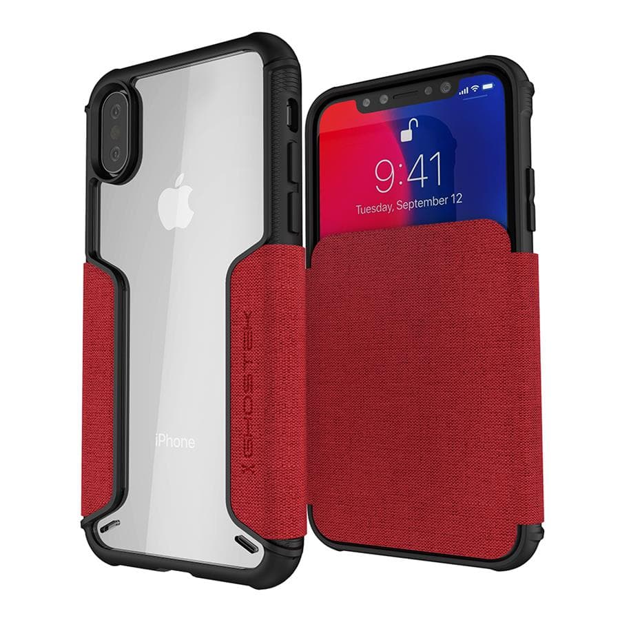 GHOSTEK Etui Exec 3 do Apple iPhone Xs (kolor czerwony) (GH_GHOCAS1066)