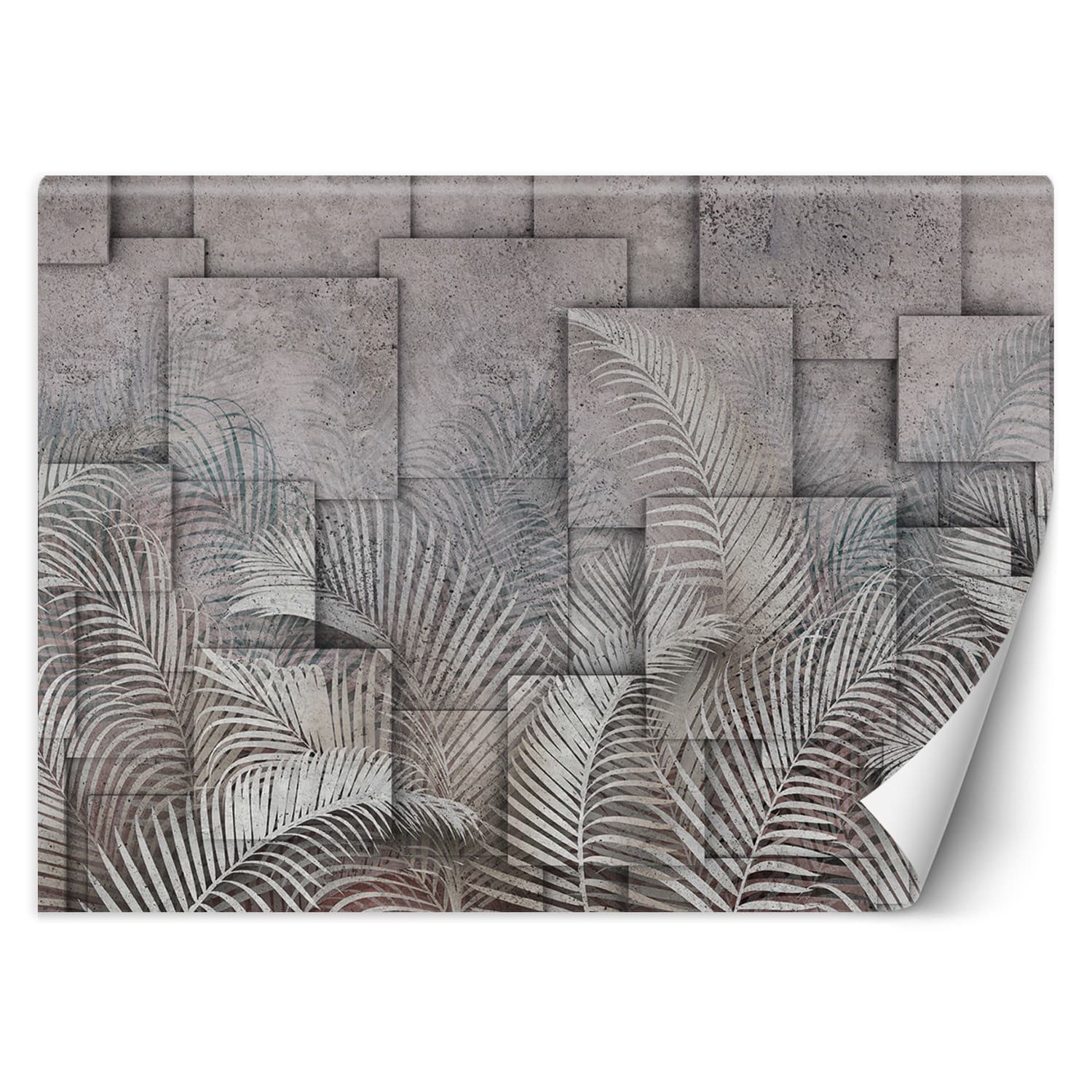 Fototapeta, Liście 3D w szarości (Rozmiar 368x254)